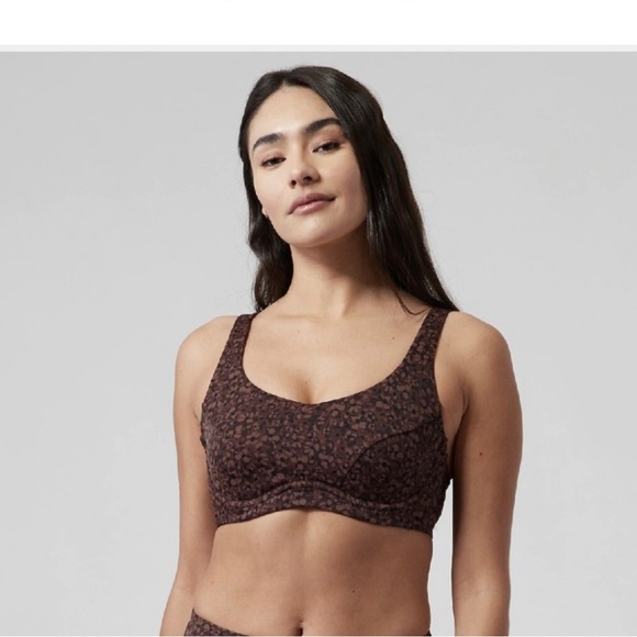 Athleta Other - Athleta Brown Floral Patterned Bikini Top